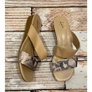 A New Day Ana snake print / tan 2 strap sandals